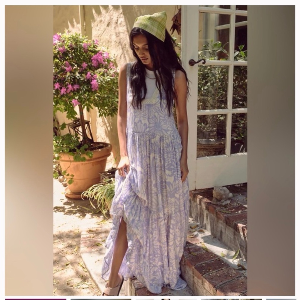 Free People Cream and Lavender crochet dress